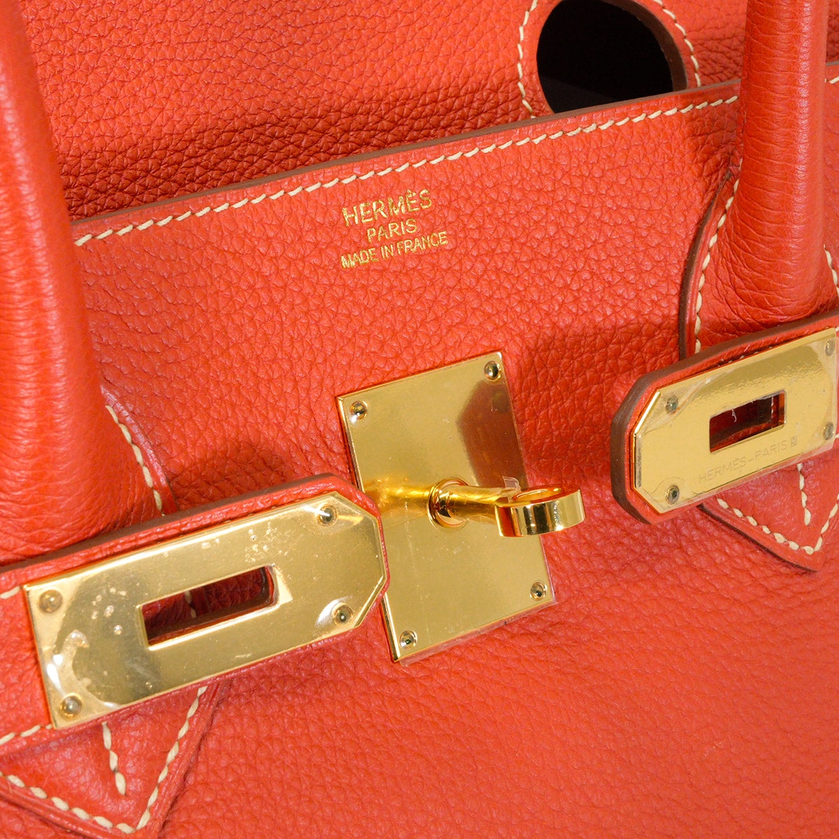 [Pre-loved] HERMES Shoulder bag Shoulder Birkin42 Sanguine Taurillon Clemence Gold HW Stamp □O[LIKE NEW][Authentic]