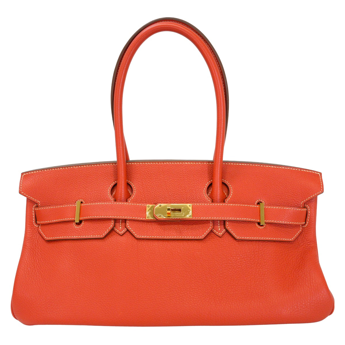 [Pre-loved] HERMES Shoulder bag Shoulder Birkin42 Sanguine Taurillon Clemence Gold HW Stamp □O[LIKE NEW][Authentic]