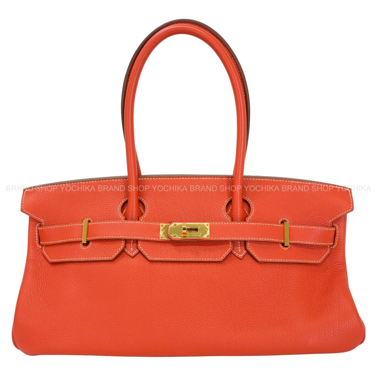 [Pre-loved] HERMES Shoulder bag Shoulder Birkin42 Sanguine Taurillon Clemence Gold HW Stamp □O[LIKE NEW][Authentic]