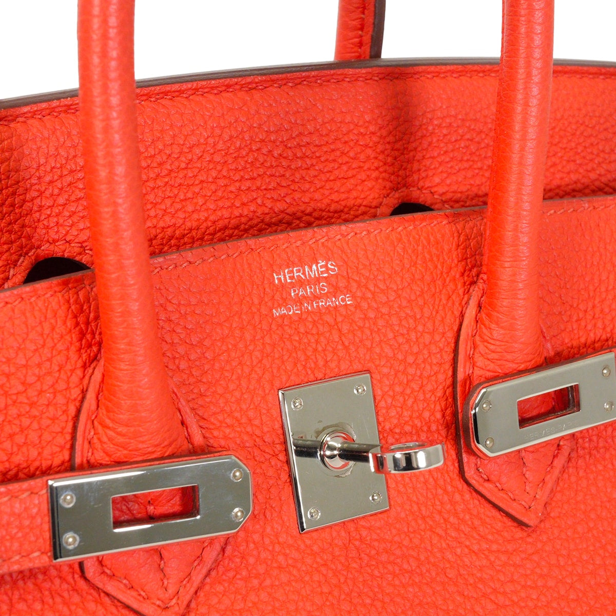 [Pre-loved] HERMES Handbag Birkin25 Capucine Veau Togo Silver HW Stamp X[LIKE NEW][Authentic]