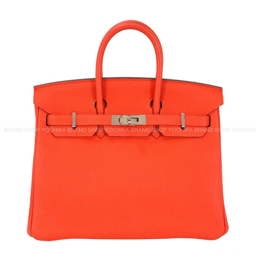 [Pre-loved] HERMES Handbag Birkin25 Capucine Veau Togo Silver HW Stamp X[LIKE NEW][Authentic]