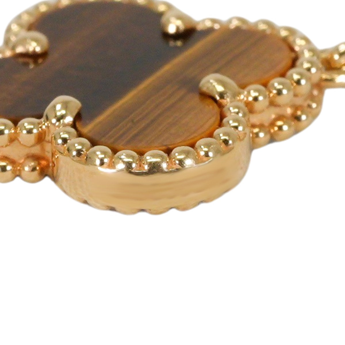 [Pre-loved] Van Cleef & Arpels bracelet Vintage Alhambra 5 mitif K18 Tigers Eye VCARD35600[USED SA][Authentic]