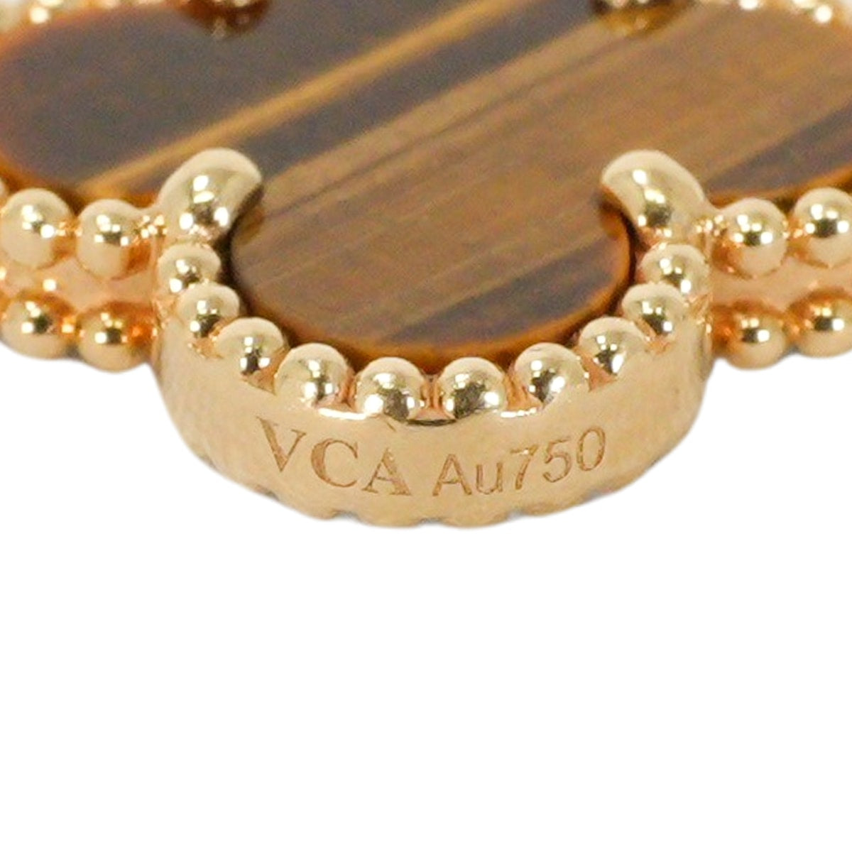 [Pre-loved] Van Cleef & Arpels bracelet Vintage Alhambra 5 mitif K18 Tigers Eye VCARD35600[USED SA][Authentic]