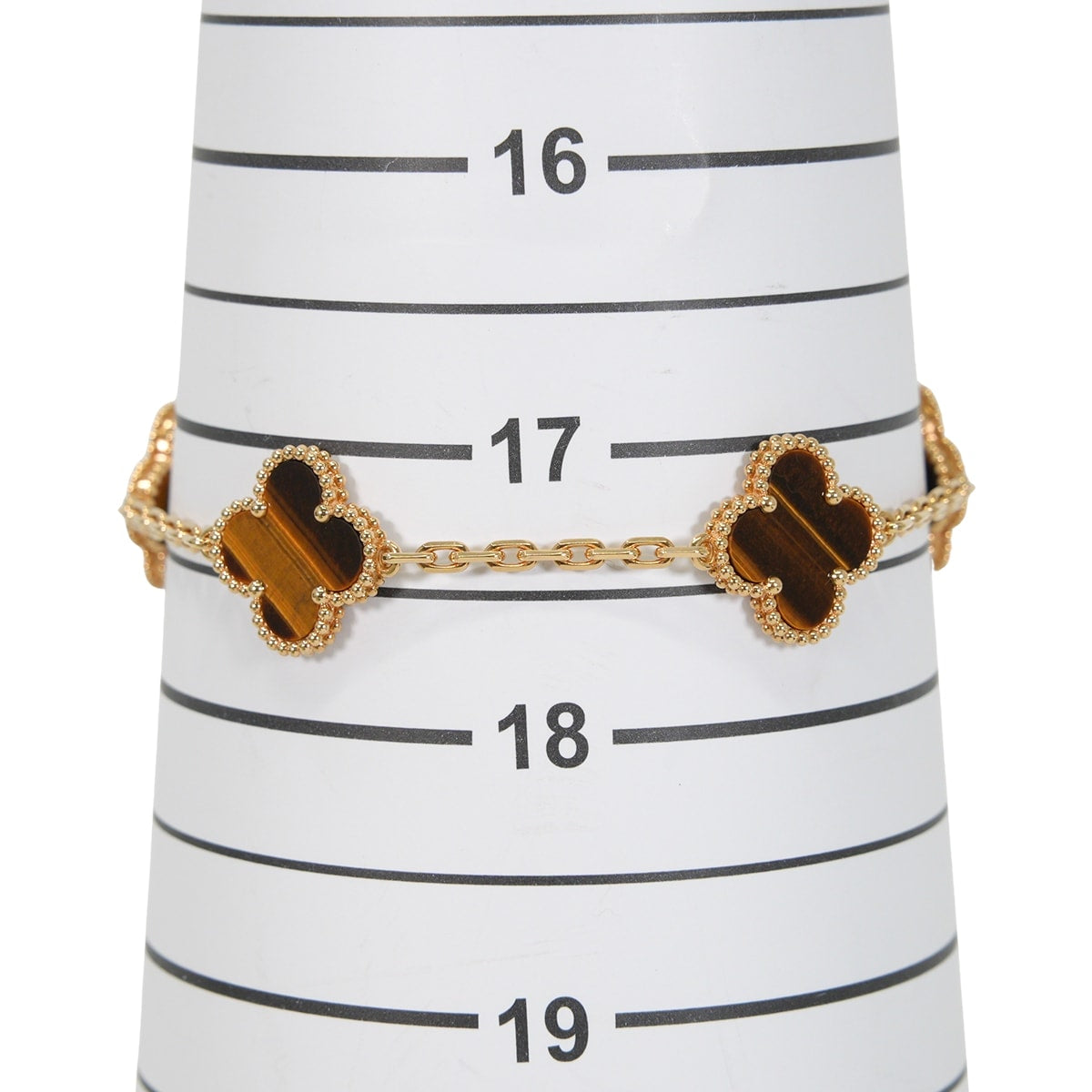 [Pre-loved] Van Cleef & Arpels bracelet Vintage Alhambra 5 mitif K18 Tigers Eye VCARD35600[USED SA][Authentic]