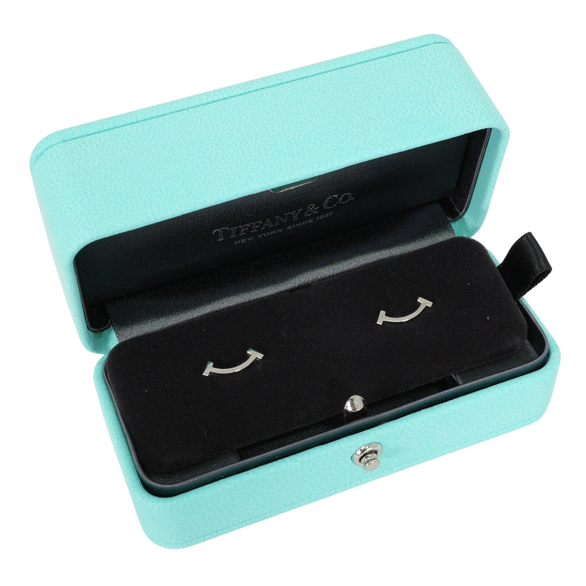 [Pre-loved] TIFFANY&Co. pierced earring T SmileWhite Gold K18WG[LIKE NEW][Authentic]