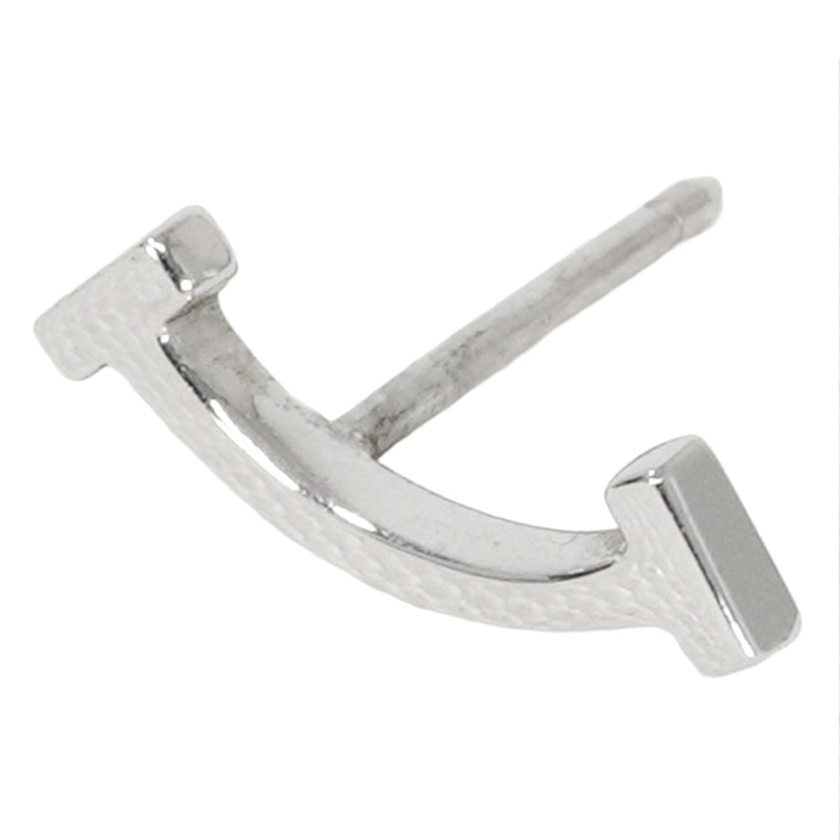 [Pre-loved] TIFFANY&Co. pierced earring T SmileWhite Gold K18WG[LIKE NEW][Authentic]
