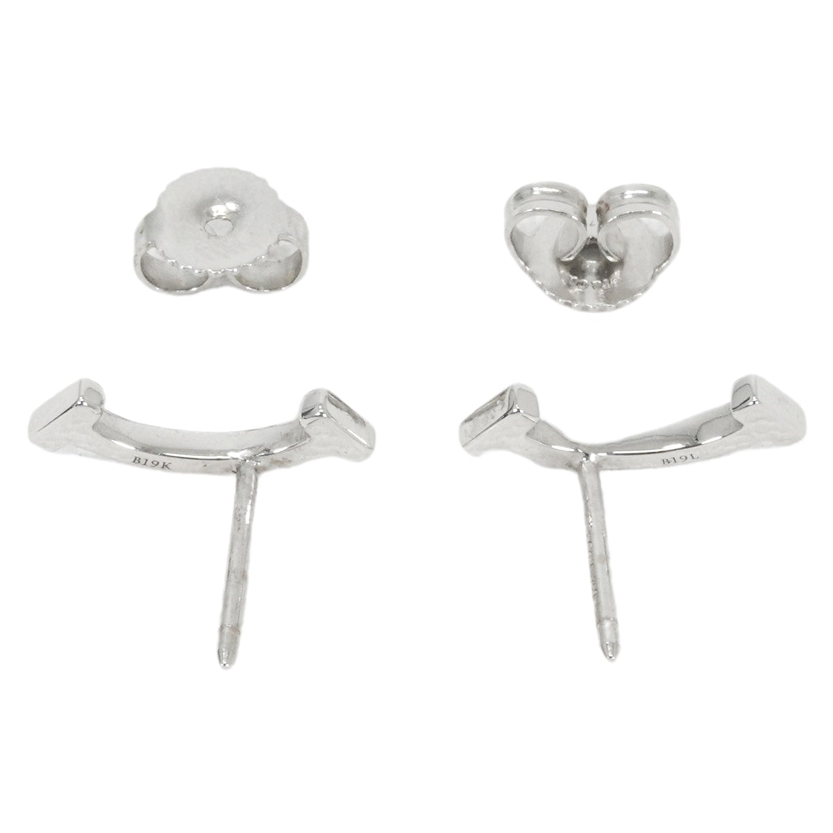 [Pre-loved] TIFFANY&Co. pierced earring T SmileWhite Gold K18WG[LIKE NEW][Authentic]