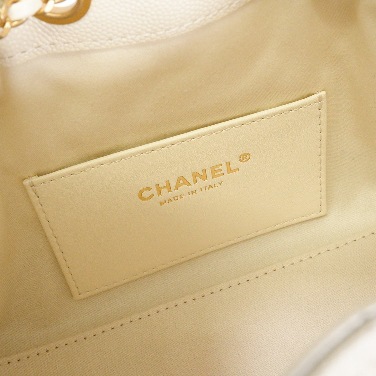 [Pre-loved] CHANEL Shoulder bag CHANEL 25 Matelasse Mini Chain Beige Graind Calf(Caviarskin) Antique Matte Gold Hardware AS5631[LIKE NEW][Authentic]