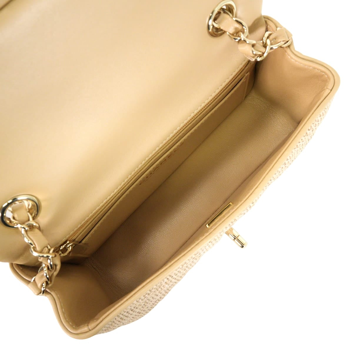 2026SS CHANEL Shoulder bag Chain Mini Matelasse CC Logo Beige Raffia Champagne Gold HW AS6012[BRAND NEW][Authentic]