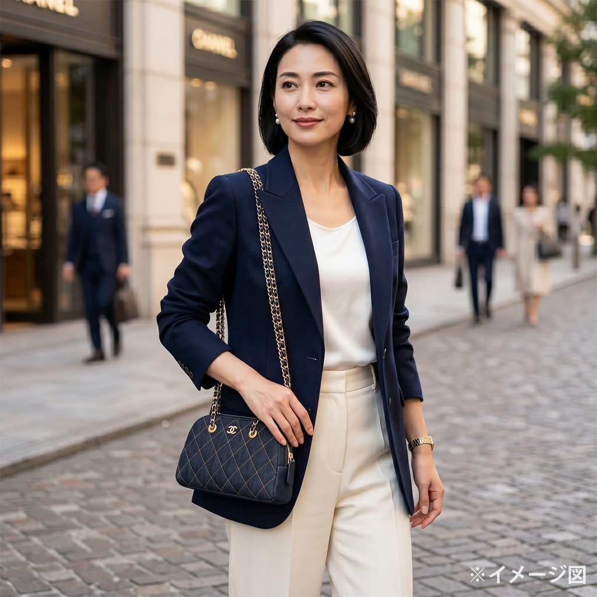 2026SS CHANEL Clutch bag Chain Matelasse COCO MarkDark Blue Denim Champagne Gold HW AP5092[BRAND NEW][Authentic]