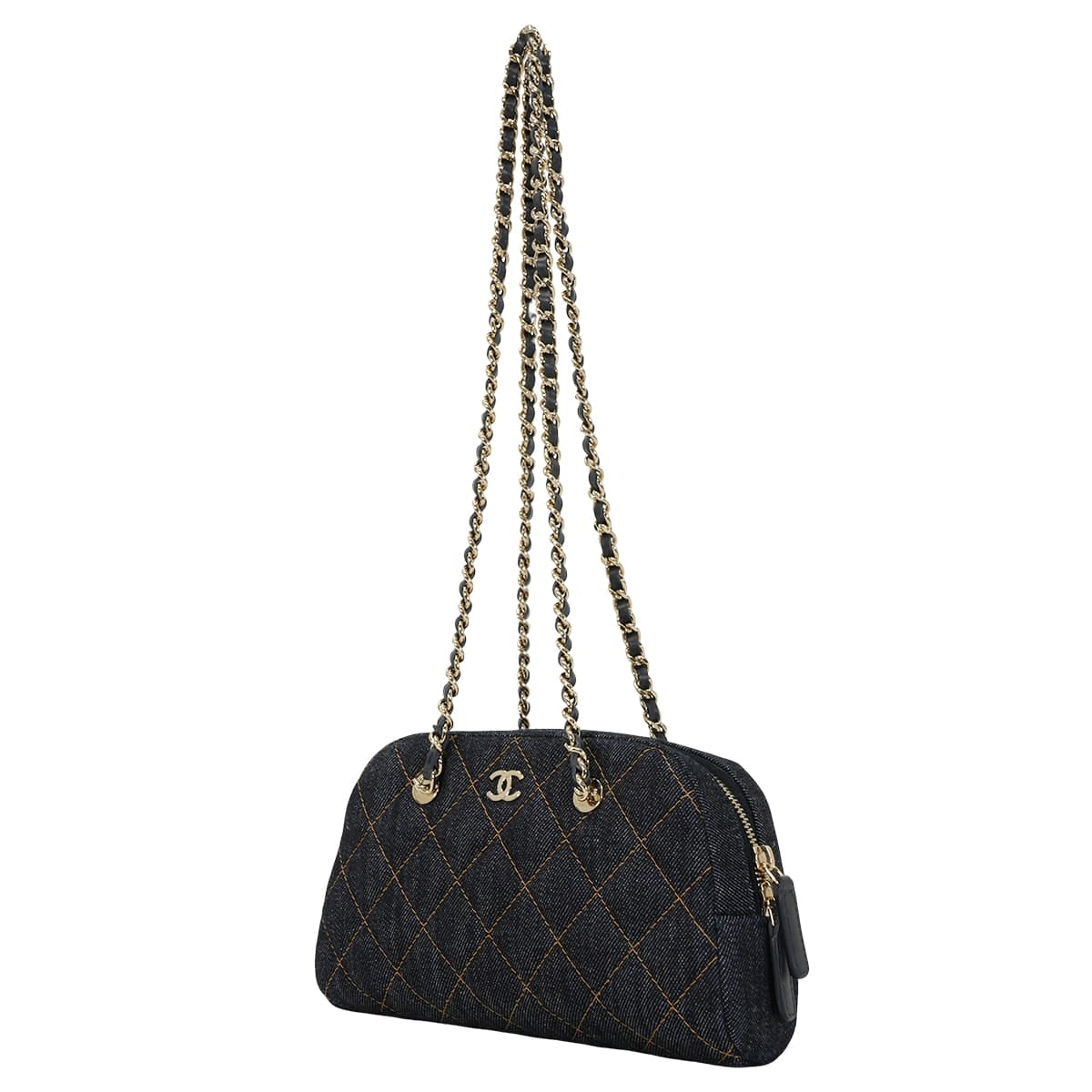 2026SS CHANEL Clutch bag Chain Matelasse COCO MarkDark Blue Denim Champagne Gold HW AP5092[BRAND NEW][Authentic]