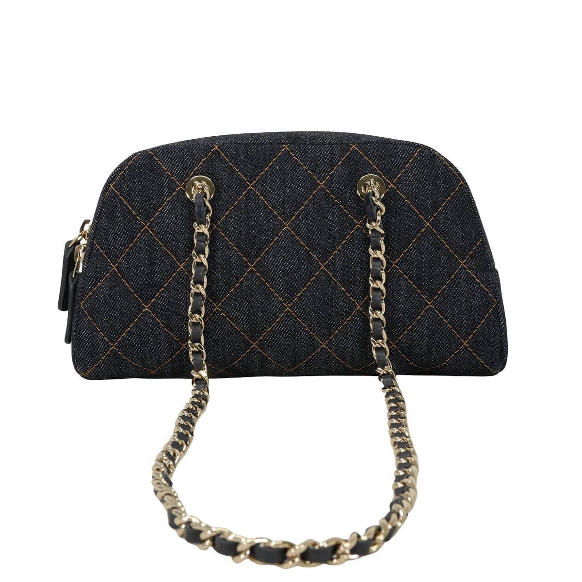 2026SS CHANEL Clutch bag Chain Matelasse COCO MarkDark Blue Denim Champagne Gold HW AP5092[BRAND NEW][Authentic]