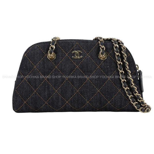 2026SS CHANEL Clutch bag Chain Matelasse COCO MarkDark Blue Denim Champagne Gold HW AP5092[BRAND NEW][Authentic]