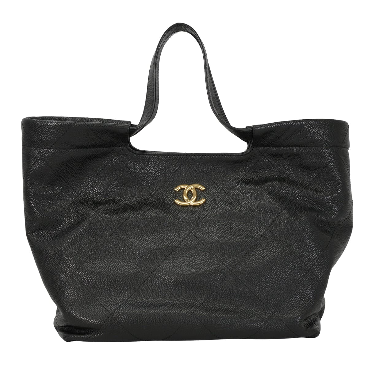 [Pre-loved] 2026SS CHANEL Handbag Hobo Matelasse COCO Mark Noir (Black) Graind Calf(Caviarskin) Gold HW AS6059[LIKE NEW][Authentic]