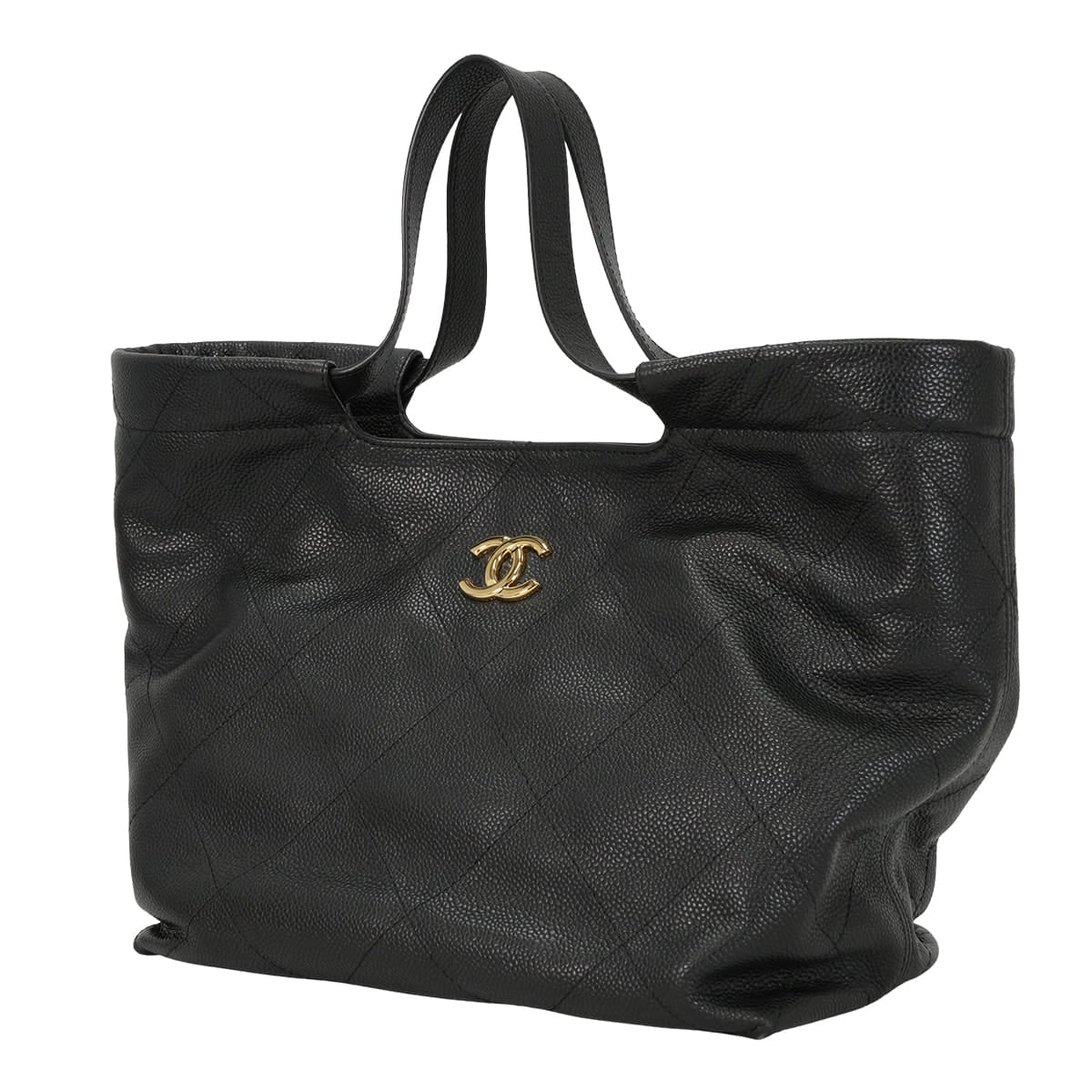 [Pre-loved] 2026SS CHANEL Handbag Hobo Matelasse COCO Mark Noir (Black) Graind Calf(Caviarskin) Gold HW AS6059[LIKE NEW][Authentic]