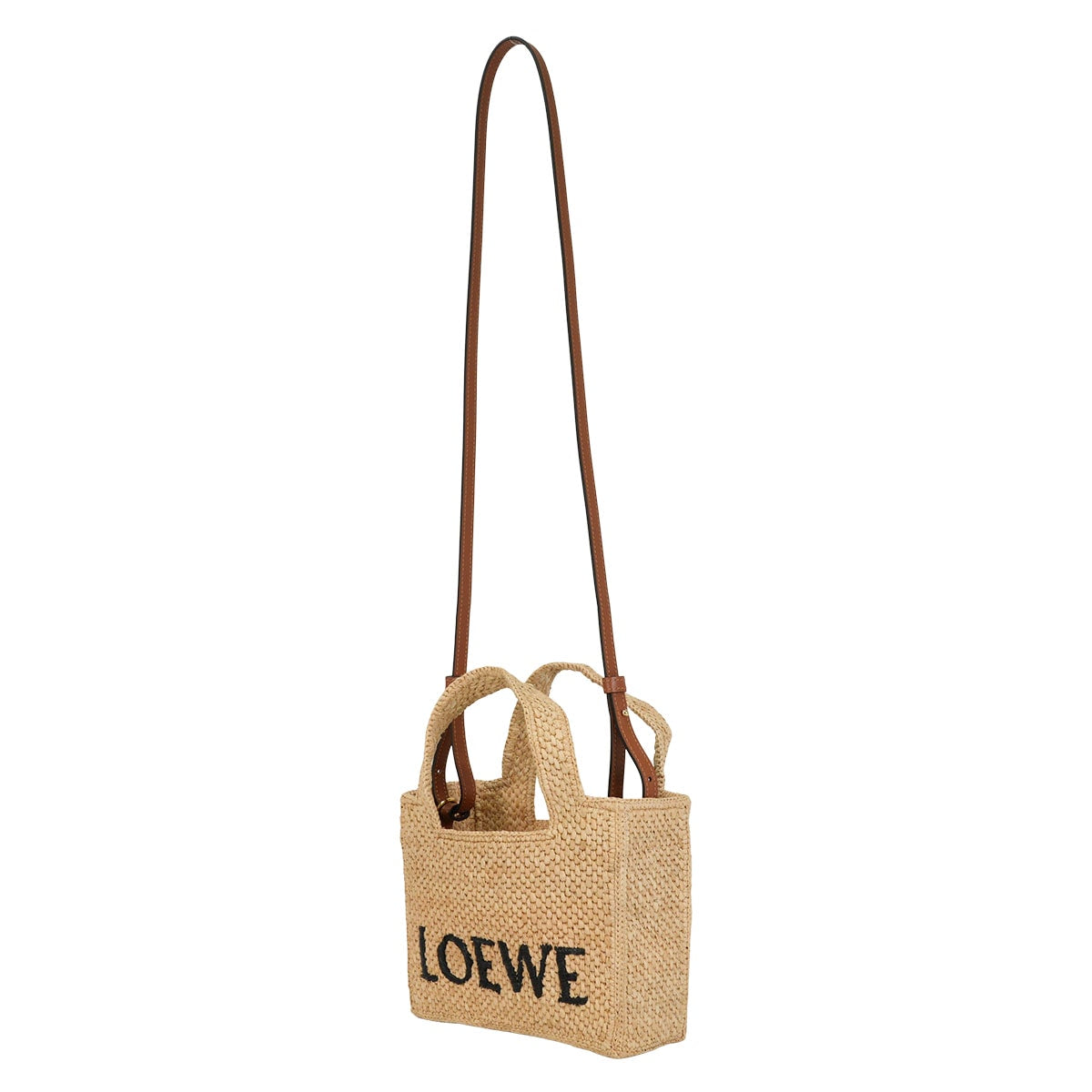 LOEWE tote bag Font Tote MiniNatural Raffia Gold HW A685V46X01[EXCELLENT][Authentic]