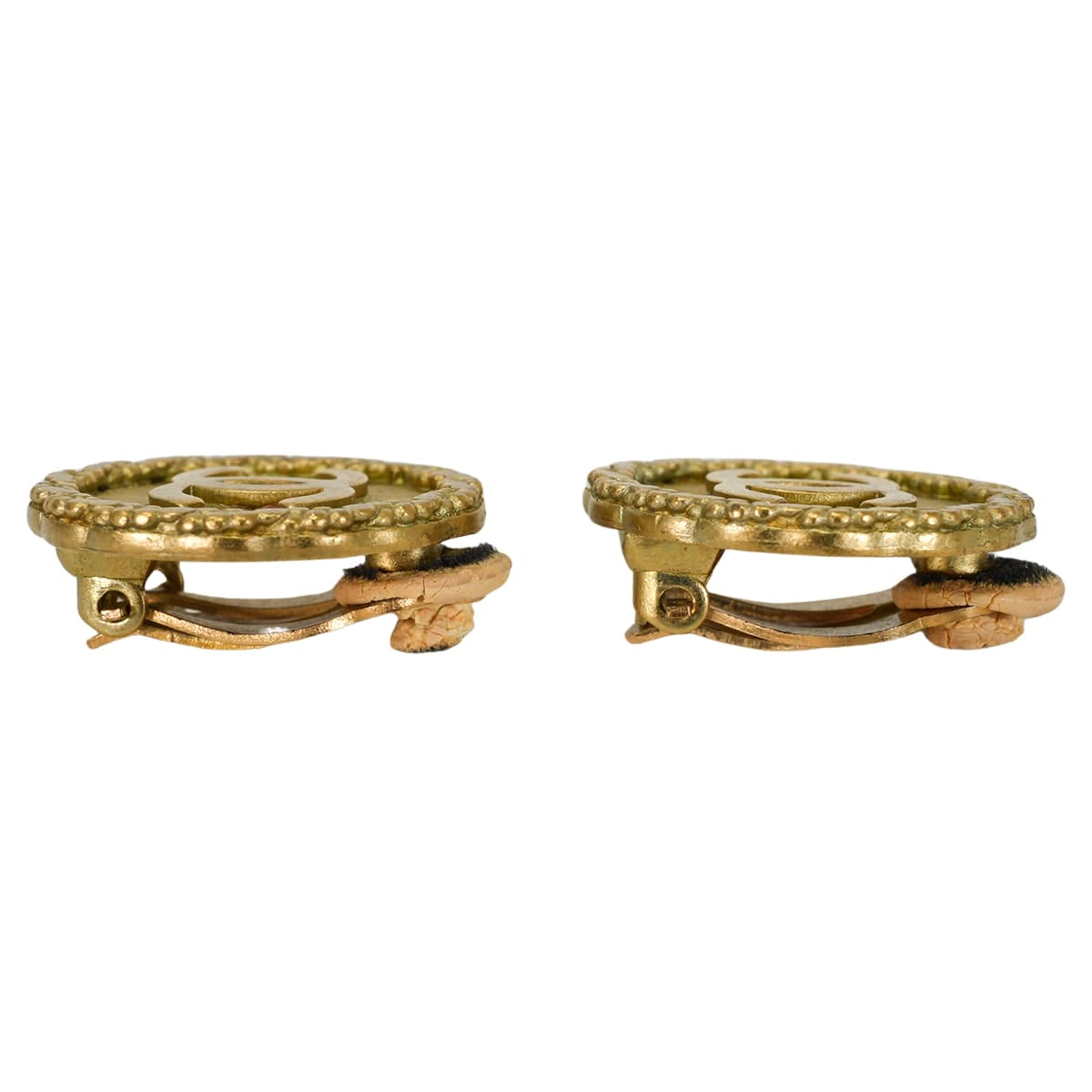 [Pre-loved] 95P CHANEL earrings Vintage Round Rope COCO Mark Gold Gold plated Gold HW[USED AB][Authentic]