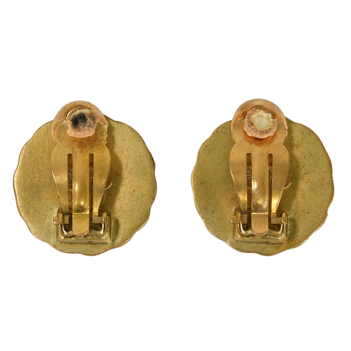 [Pre-loved] 95P CHANEL earrings Vintage Round Rope COCO Mark Gold Gold plated Gold HW[USED AB][Authentic]