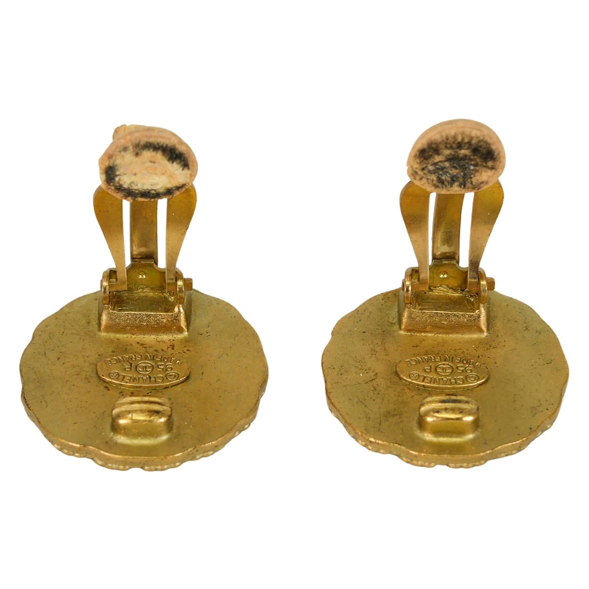 [Pre-loved] 95P CHANEL earrings Vintage Round Rope COCO Mark Gold Gold plated Gold HW[USED AB][Authentic]