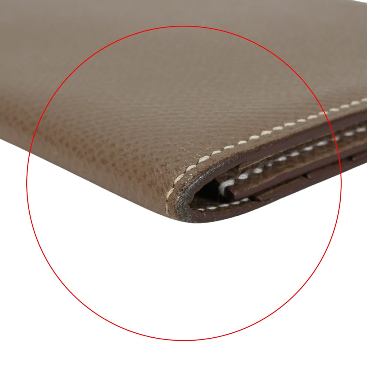 [Pre-loved] HERMES billfold MC2 Fleming Etoupe Veau Epsom Stamp □Q[USED A][Authentic]
