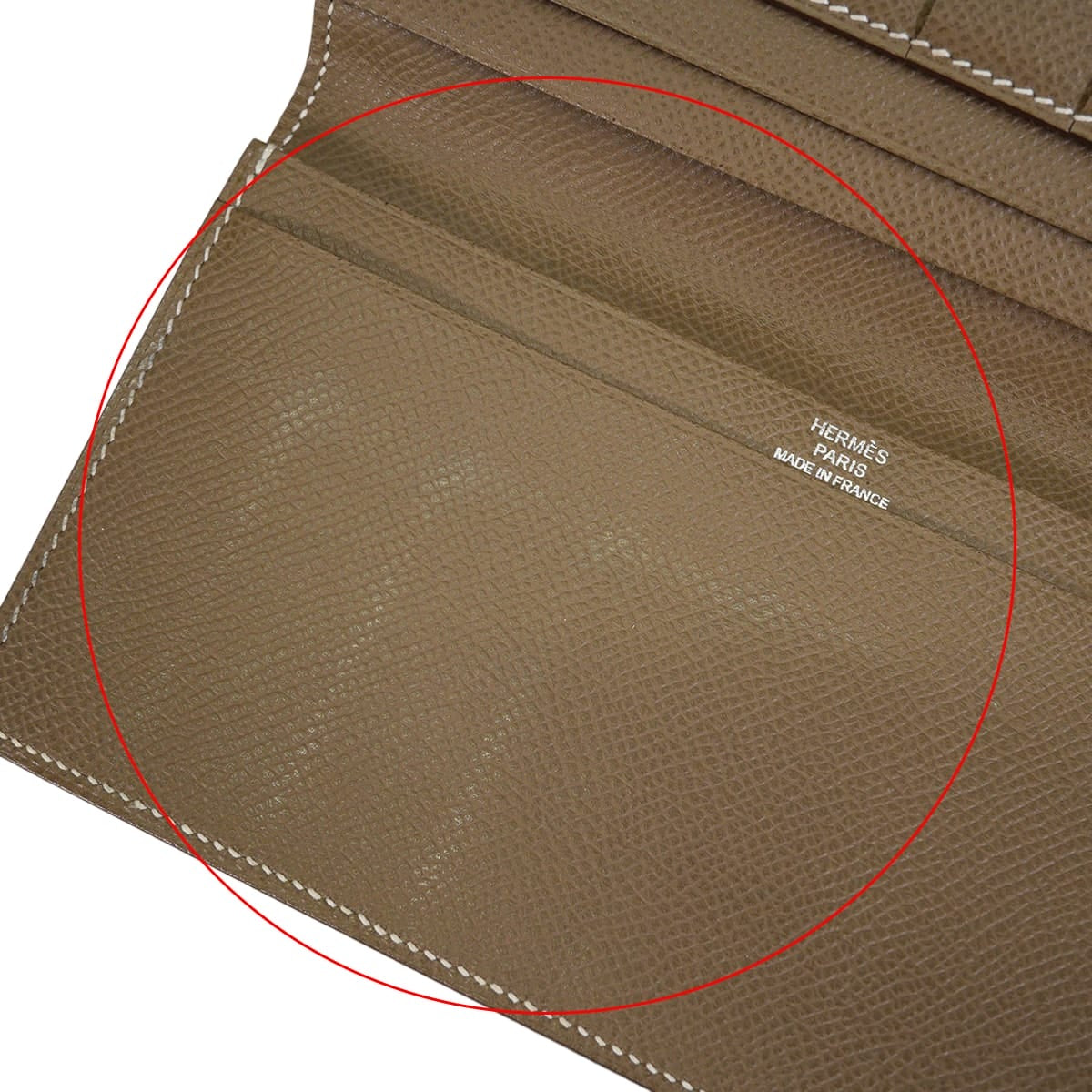 [Pre-loved] HERMES billfold MC2 Fleming Etoupe Veau Epsom Stamp □Q[USED A][Authentic]