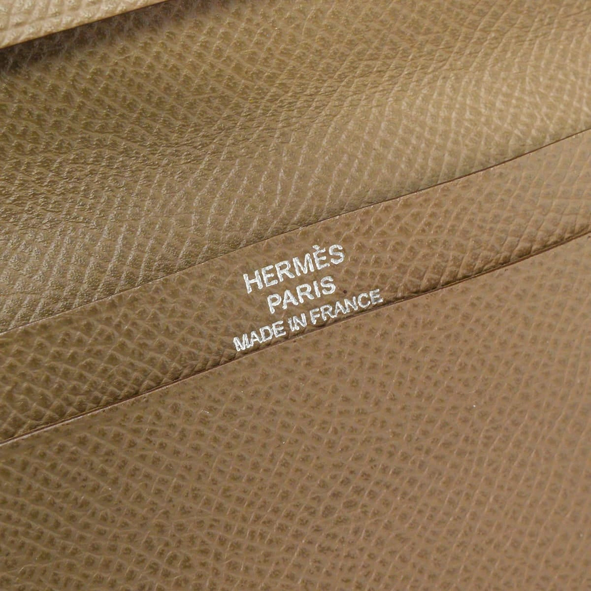 [Pre-loved] HERMES billfold MC2 Fleming Etoupe Veau Epsom Stamp □Q[USED A][Authentic]