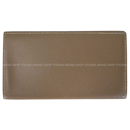 [Pre-loved] HERMES billfold MC2 Fleming Etoupe Veau Epsom Stamp □Q[USED A][Authentic]