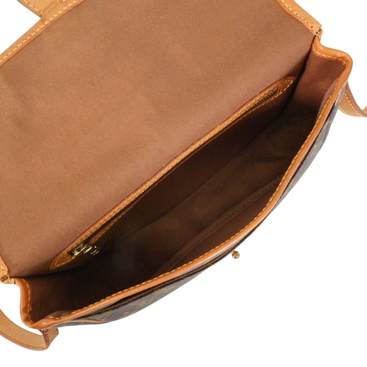 [Pre-loved] LOUIS VUITTON Shoulder bag Gibeciere PM Brown Monogram Canvas Gold HW M42248[USED AB][Authentic]