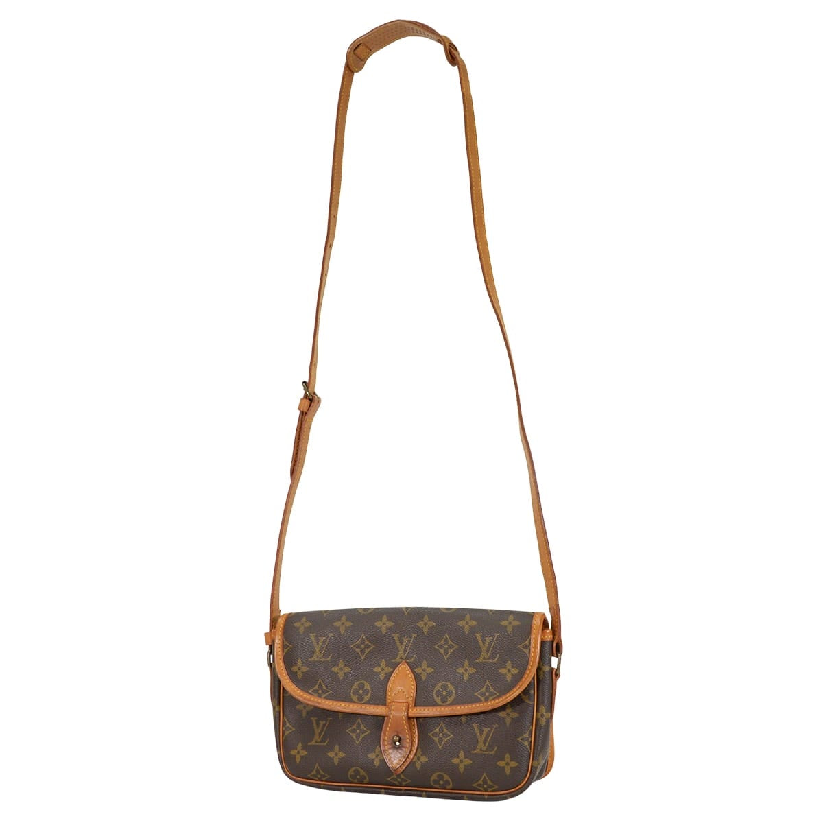 [Pre-loved] LOUIS VUITTON Shoulder bag Gibeciere PM Brown Monogram Canvas Gold HW M42248[USED AB][Authentic]