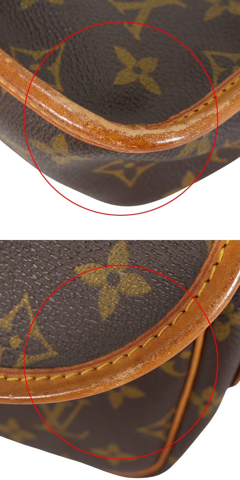 [Pre-loved] LOUIS VUITTON Shoulder bag Gibeciere PM Brown Monogram Canvas Gold HW M42248[USED AB][Authentic]