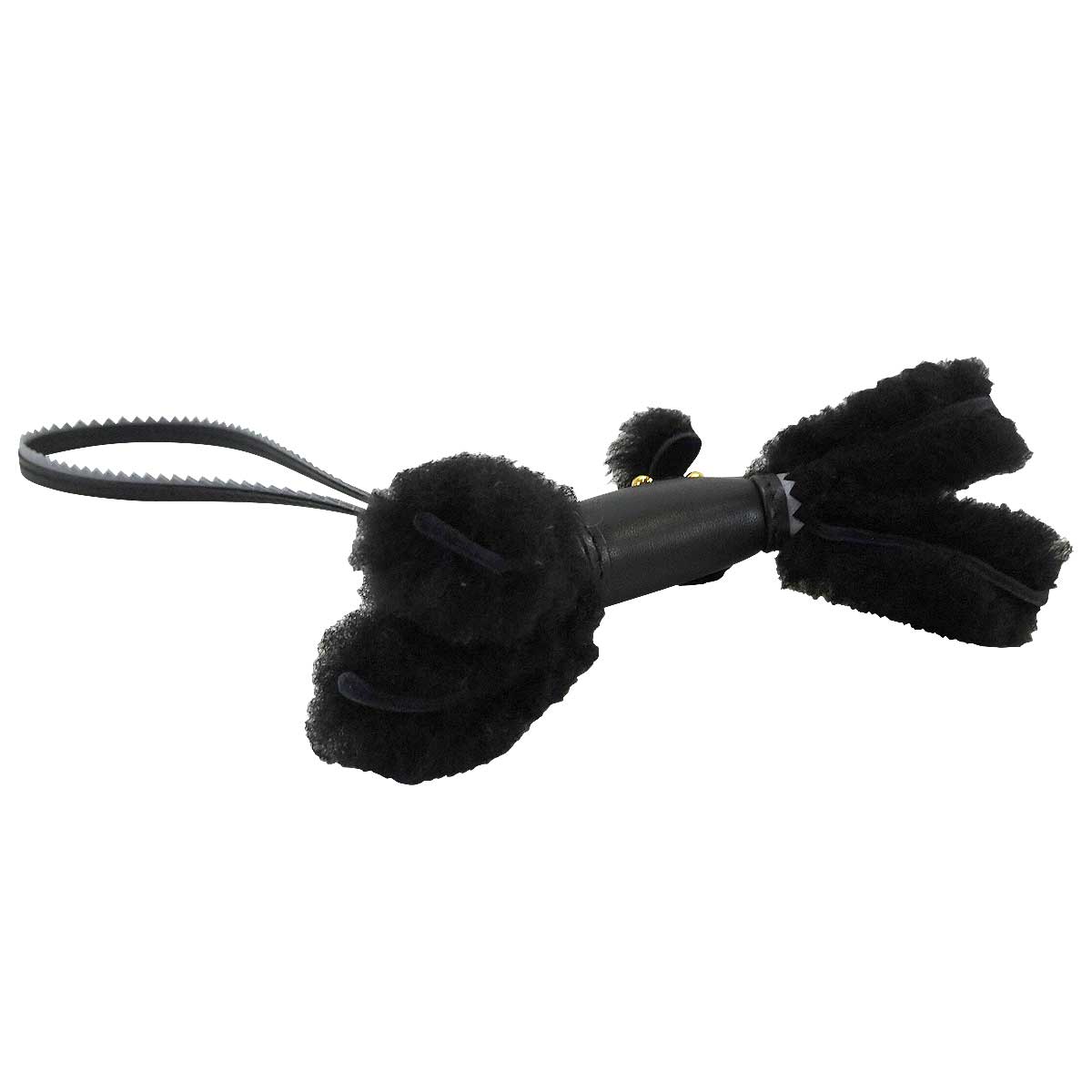 HERMES bag charm Buddy with Studs Collar Noir (Black)/Gris Pantin Mouton/Agneau Milo Silver HW Stamp G[BRAND NEW][Authentic]