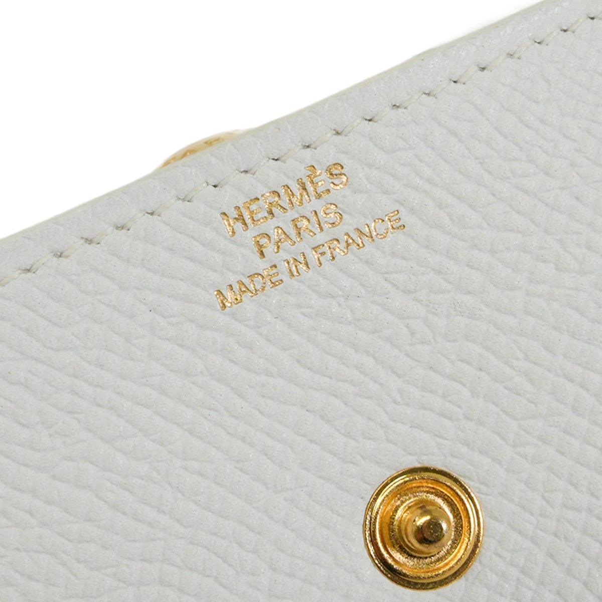 [Pre-loved] HERMES change purse PORTE MONNAIE LE 24 Blanc (White) Veau Epsom Gold HW Stamp □K[LIKE NEW][Authentic]