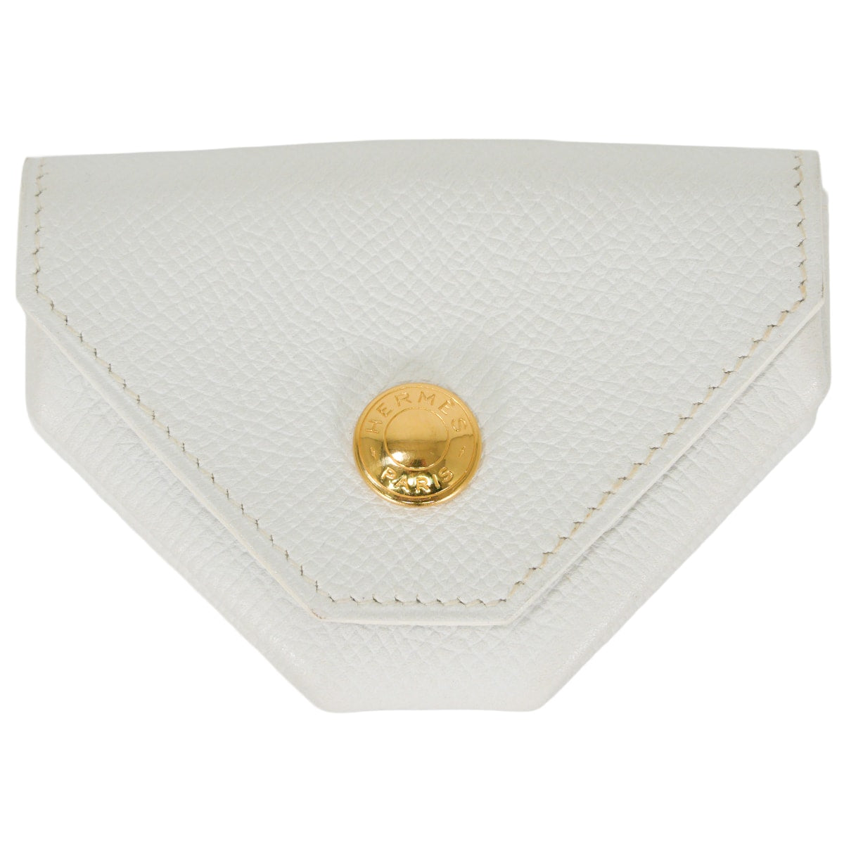 [Pre-loved] HERMES change purse PORTE MONNAIE LE 24 Blanc (White) Veau Epsom Gold HW Stamp □K[LIKE NEW][Authentic]