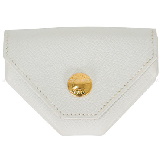 [Pre-loved] HERMES change purse PORTE MONNAIE LE 24 Blanc (White) Veau Epsom Gold HW Stamp □K[LIKE NEW][Authentic]
