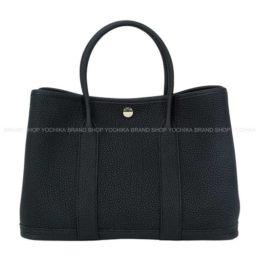 HERMES tote bag Garden Party 30 TPM All Leather Noir (Black) Veau Negonda Silver HW Stamp K[BRAND NEW][Authentic]