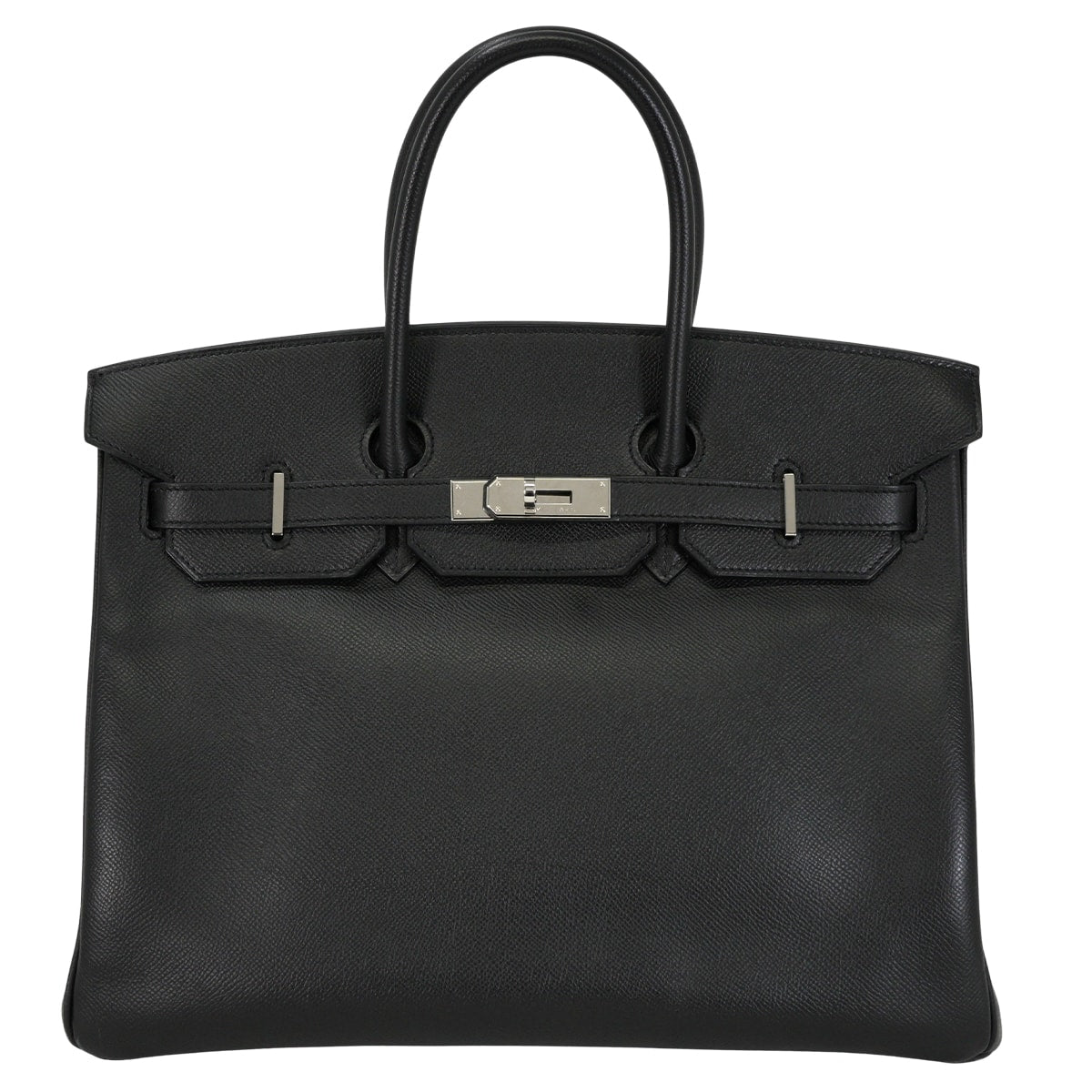[Pre-loved] HERMES Handbag Birkin35 Noir (Black) Veau Epsom Silver HW Stamp □K[USED SA][Authentic]