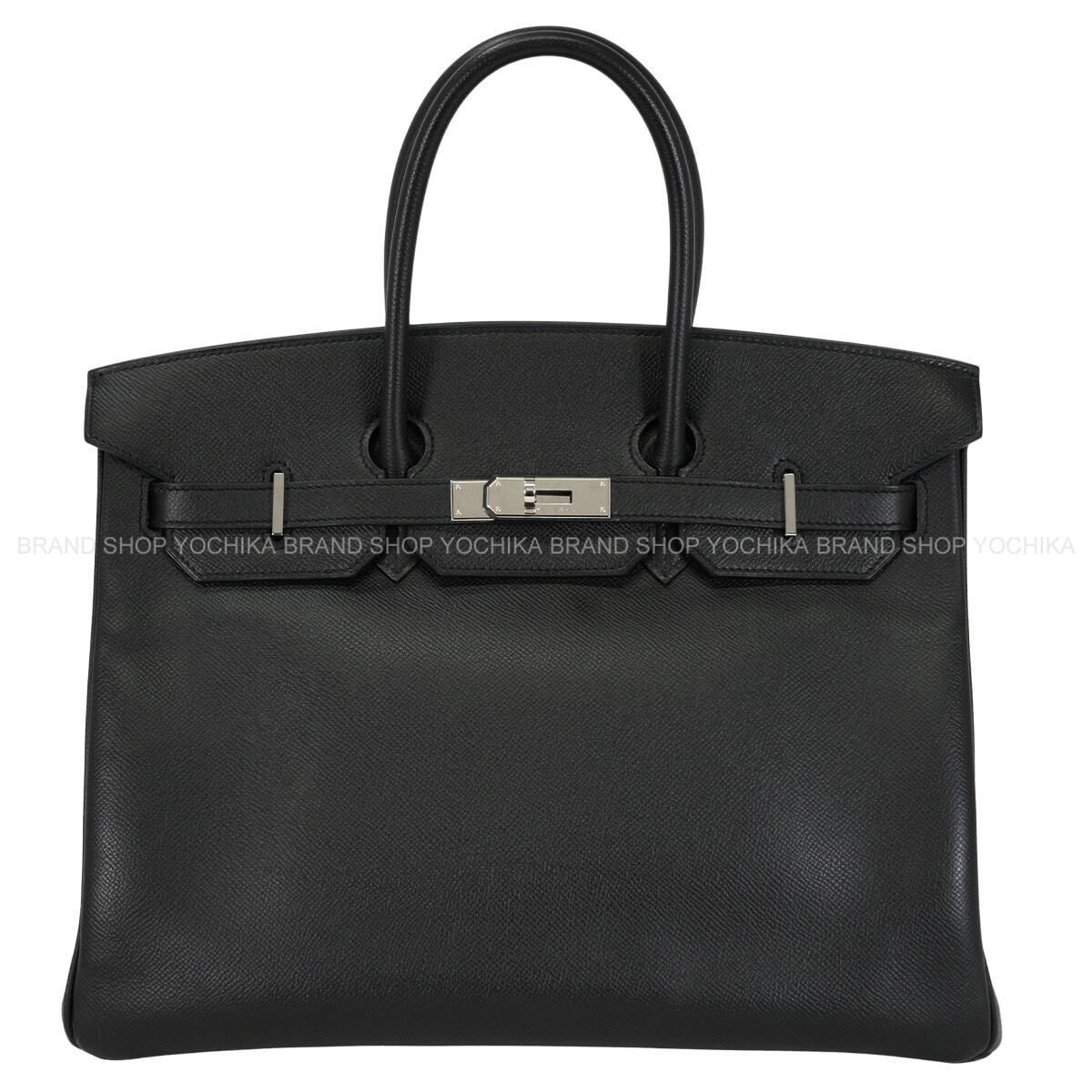 [Pre-loved] HERMES Handbag Birkin35 Noir (Black) Veau Epsom Silver HW Stamp □K[USED SA][Authentic]
