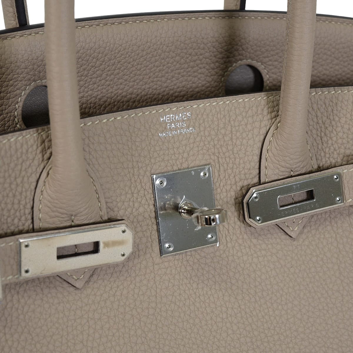 [Pre-loved] HERMES Handbag Birkin30 Gris Tourterelle Veau Togo Silver HW Stamp T[LIKE NEW][Authentic]