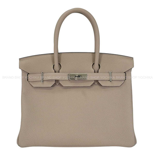 [Pre-loved] HERMES Handbag Birkin30 Gris Tourterelle Veau Togo Silver HW Stamp T[LIKE NEW][Authentic]