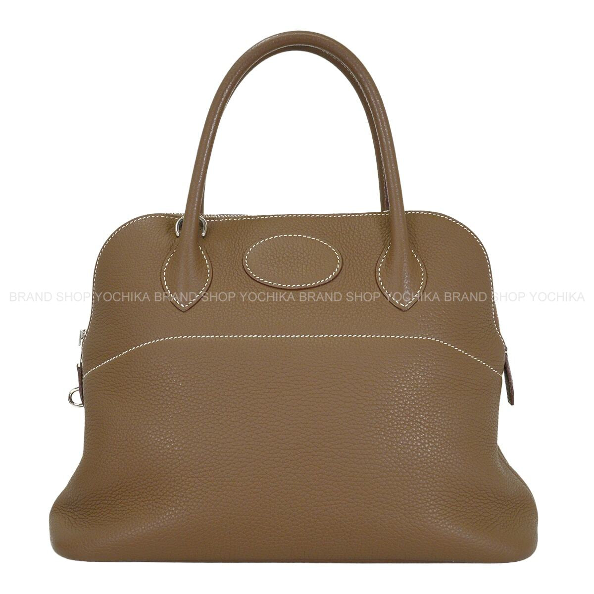 [Pre-loved] HERMES Shoulder bag Bolide31 Etoupe Taurillon Clemence Silver HW Stamp C[LIKE NEW][Authentic]