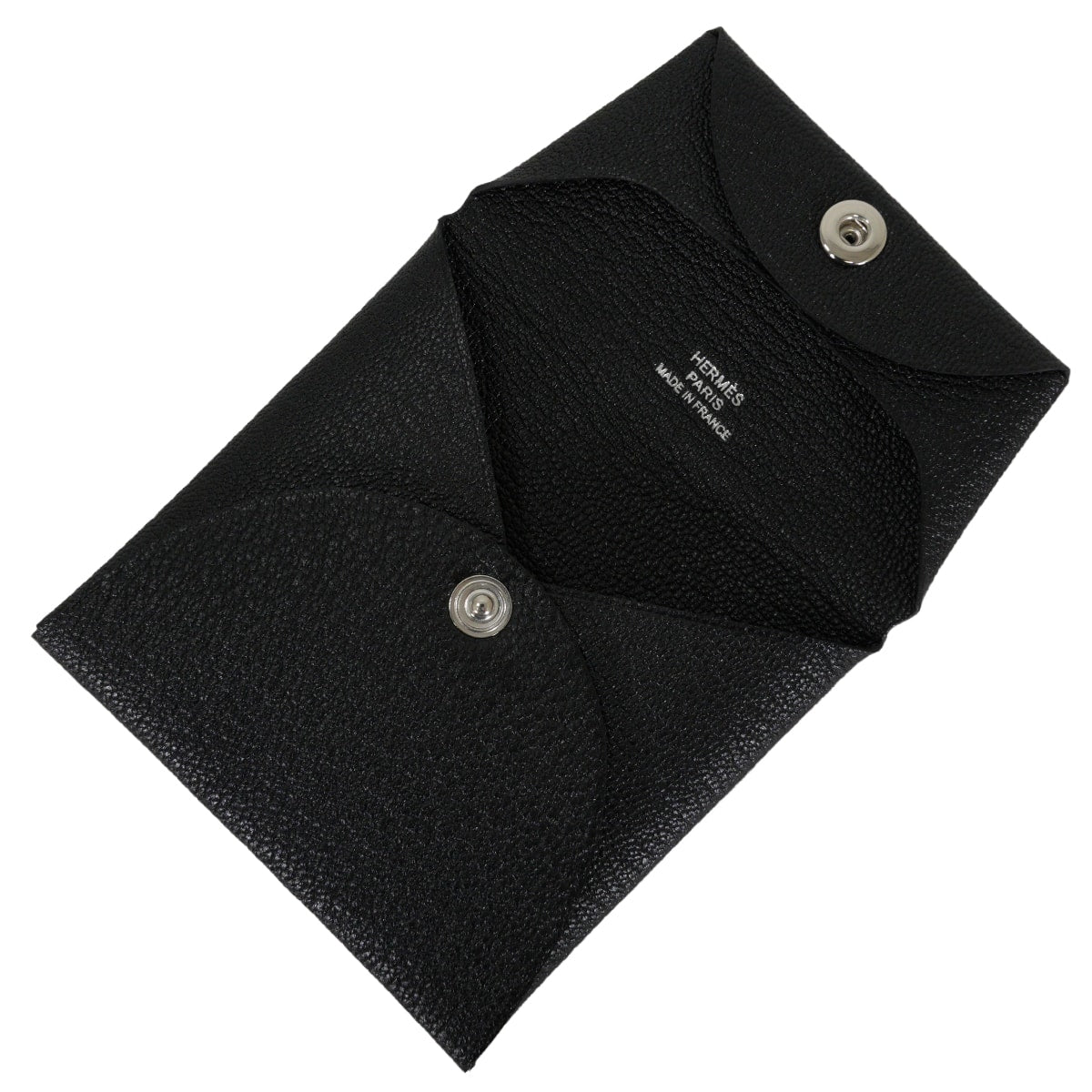 HERMES change purse Bastia Noir (Black) Chevre Mysore Silver HW Stamp G[BRAND NEW][Authentic]