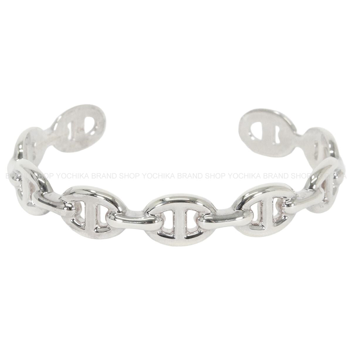 HERMES bracelet Bangle Chaine D'ancre Enchainee MM #SH Silver Silver925 (SV925 Ag925)[EXCELLENT][Authentic]