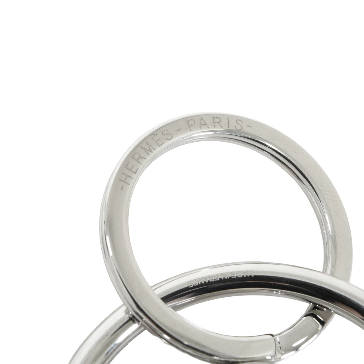 HERMES keyring(key holder) Metal Fer a Cheval Horseshoe Silver/Noir (Black) Silver HW[EXCELLENT][Authentic]