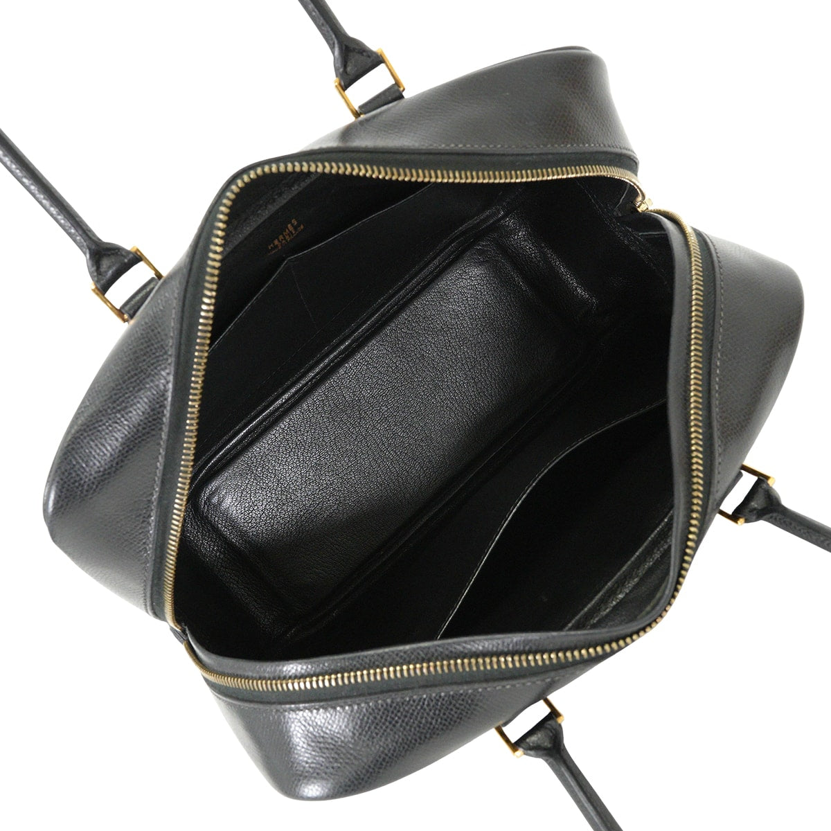 [Pre-loved] HERMES Handbag Plume 28 Noir (Black) Courchevel Gold HW Stamp □G[USED SA][Authentic]