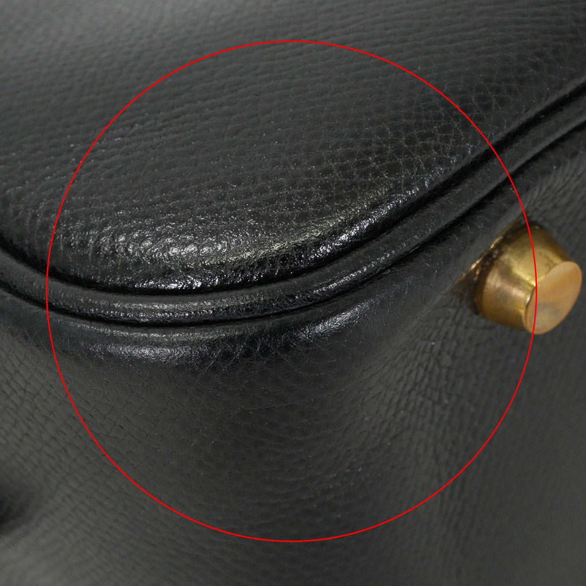 [Pre-loved] HERMES Handbag Plume 28 Noir (Black) Courchevel Gold HW Stamp □G[USED SA][Authentic]