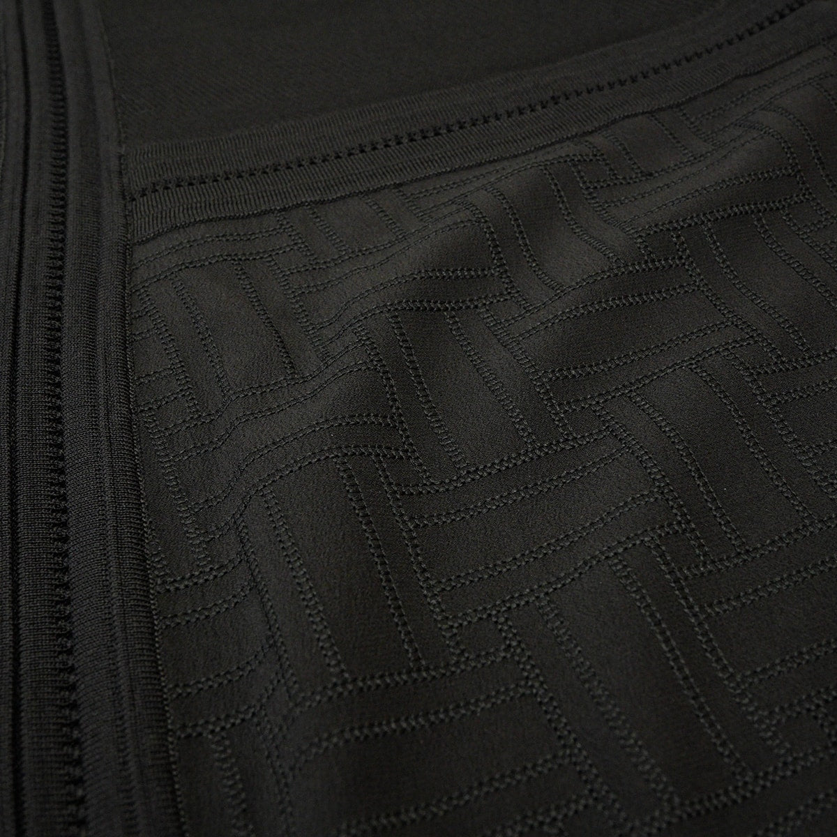 [Pre-loved] HERMES Cardigan Long Short Sleeve Mosaic Noir (Black) Silk #34[LIKE NEW][Authentic]