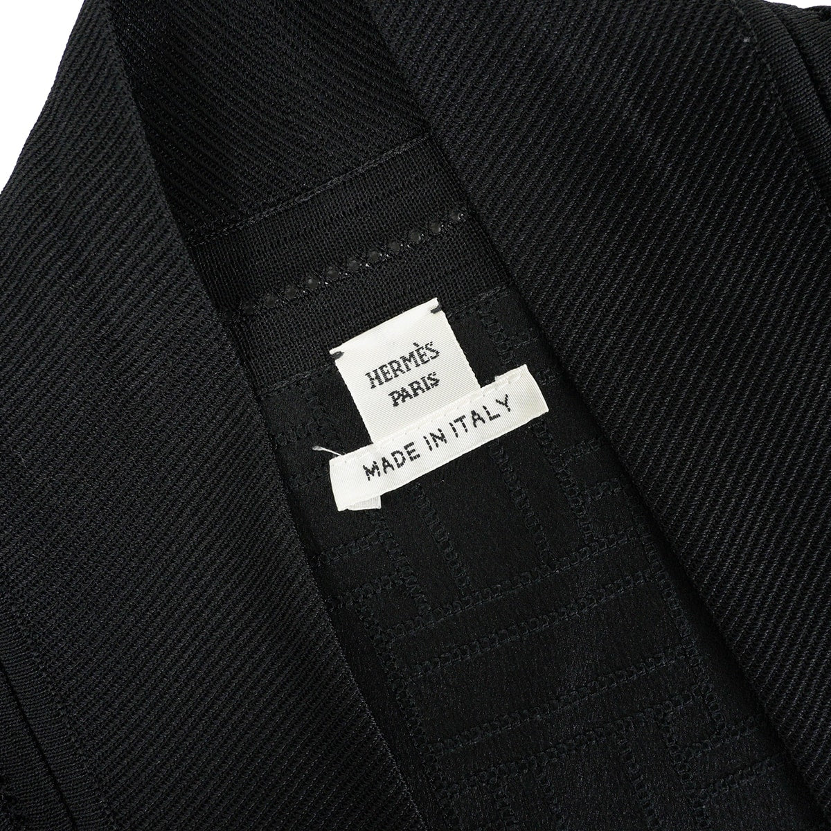 [Pre-loved] HERMES Cardigan Long Short Sleeve Mosaic Noir (Black) Silk #34[LIKE NEW][Authentic]