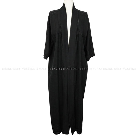 [Pre-loved] HERMES Cardigan Long Short Sleeve Mosaic Noir (Black) Silk #34[LIKE NEW][Authentic]