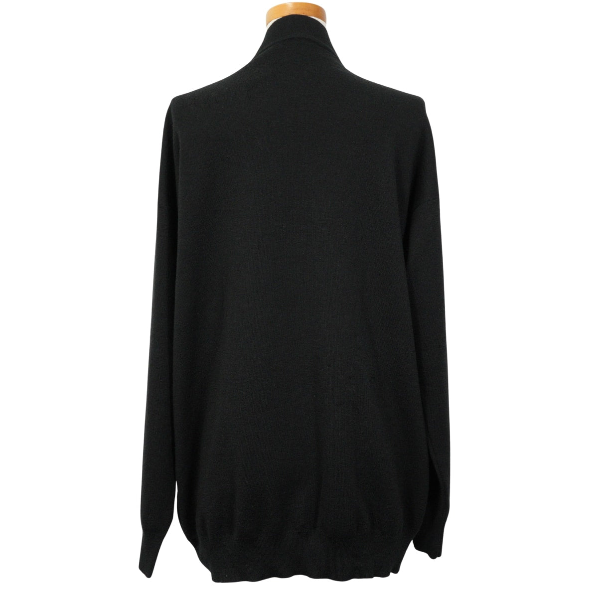 [Pre-loved] HERMES Cardigan Long Sleeve Ex-Libris Buttons Noir (Black) Cashmere50% / Silk50% #36[LIKE NEW][Authentic]