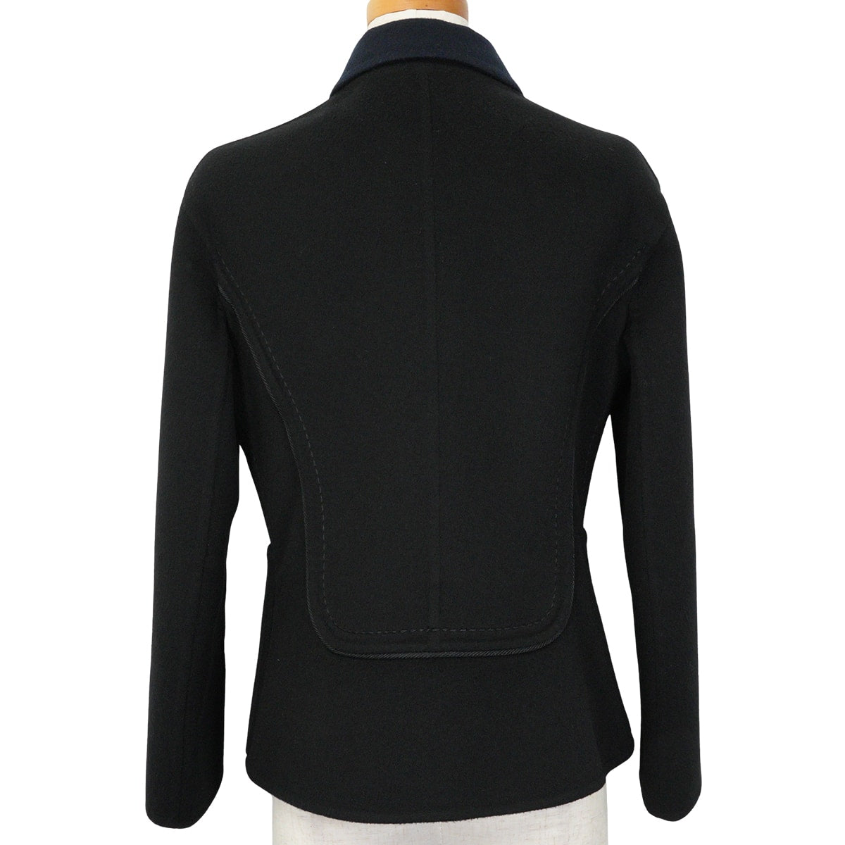 [Pre-loved] HERMES Tailored jacket Women's Long Sleeve Double-Faced Notched Lapel Bi-Color Noir (Black)/Navy Cashmere100% #38[LIKE NEW][Authentic]